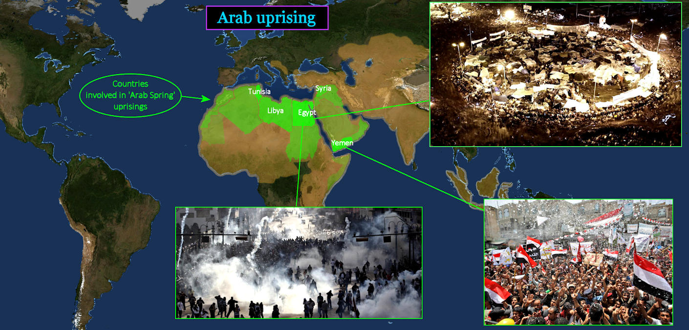 Arab Spring, 2010s map